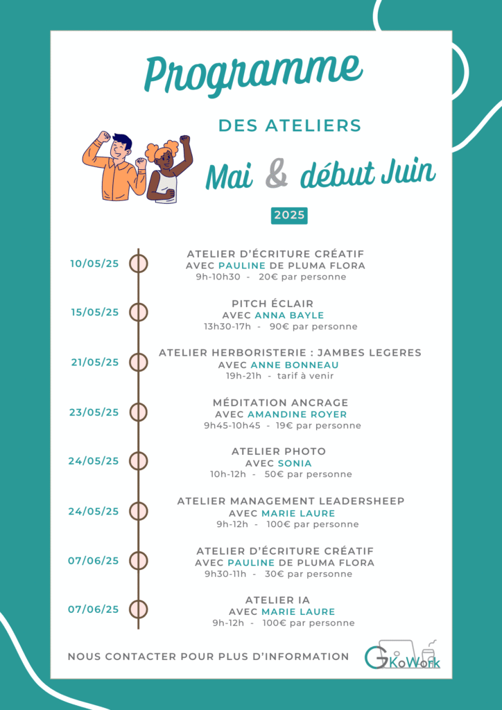 ateliers créatifs mai gkowork