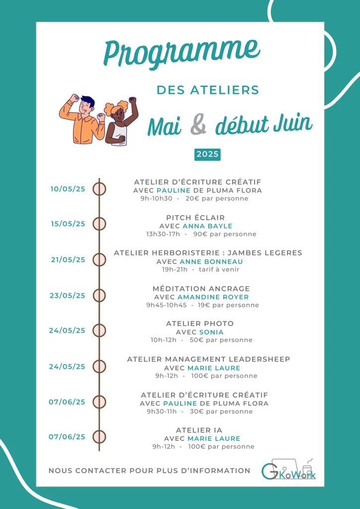 ateliers créatifs mai gkowork